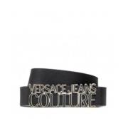 Versace Jeans Couture Svart Läder Dam Bälte - 95 Black, Dam