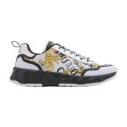 Versace Jeans Couture Vita Herrsneakers med Barocktryck - Storlek 42 M...