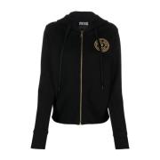 Versace Jeans Couture Svart Zip-through Sweatshirt för Kvinnor Black, ...