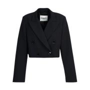 Essentiel Antwerp Svart Emergency Blazer - Americana Cropped Black, Da...