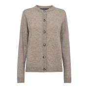 Levete Room Eloise 1 Cardigan i valnöt Beige, Dam