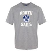 North Sails Herr T-shirt i enfärgad med främre tryck Gray, Herr