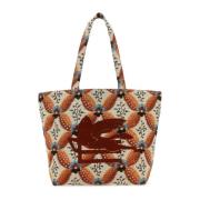 Etro Broderad canvas shoppingväska Multicolor, Dam