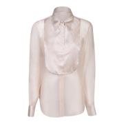 Brunello Cucinelli Organza Skjorta - Stilfull och Elegant Pink, Dam