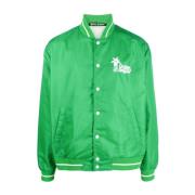 Palm Angels Frisch Grön Vit Varsity Jacka Green, Herr