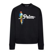 Palm Angels Bomullssweatshirt med logodetalj Black, Herr