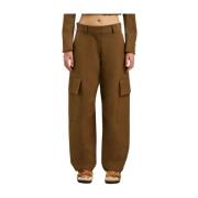 Palm Angels Cargo Pants Suit Stil Brown, Dam