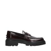 Tod's Bordeaux Läder Moccasin Loafers Brown, Dam