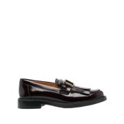 Tod's Bordeaux Tassel Moc Calf Band Loafers Brown, Dam