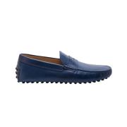 Tod's Patinerade Mokasiner med Dekorativ T Blue, Herr