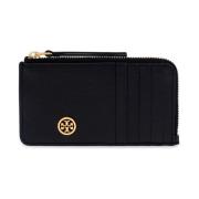 Tory Burch Svart Läderkorthållare med Double T Monogram Black, Dam