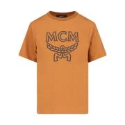 MCM Brun Logotyptryck T-shirt för Män Brown, Herr