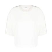 Peserico Silkeblandning Applikation T-shirt White, Dam