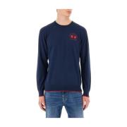 La Martina Navy Crew Neck Sweater Blue, Herr