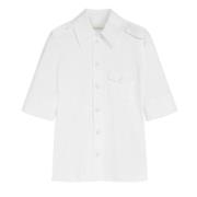 Sportmax Short Sleeve Shirts White, Dam