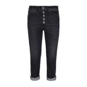 Dondup Svarta Cropped Jeans för Kvinnor Black, Dam