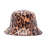Stand Studio Leopard Vida Print Bucket Hat Brown, Dam