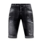 Local Fanatic Destroyed Shorts med Paint Splatter Herr Slim Fit -1086 ...