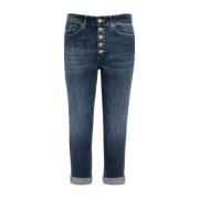 Dondup Stiliga Cropped Jeans för Kvinnor Blue, Dam