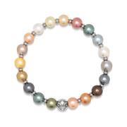 Nialaya Wristband with Pastel Pearls and Silver Gray, Herr