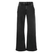 3X1 Rock Black Wide Jeans Black, Dam