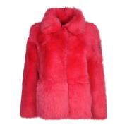 P.a.r.o.s.h. Fuchsia Faux Fur Shearling Jacket Pink, Dam
