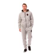 Billionaire Gray Cotton Hooded Sweatsuit Gray, Herr