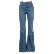 Max Mara Weekend Utställda Jeans i Ekologisk Bomull Blue, Dam