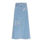 Vetements Jeans med logotyp Blue, Dam
