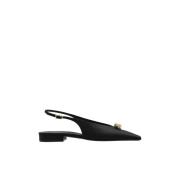 Lanvin Svarta satinballerinor Black, Dam