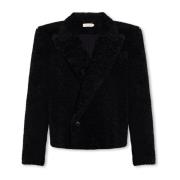 The Mannei Bert cropped shearling jacket Black, Dam