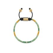 Nialaya Men`s Beaded Bracelet with Green Mini Disc Beads Multicolor, H...