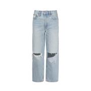 Re/Done Indigo Ripped Loose-fit Jeans Blue, Dam