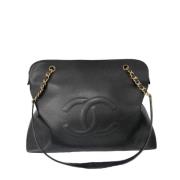 Chanel Vintage Vintage Läder Axelväska Black, Dam