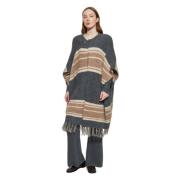 Antik Batik Mila alpacka ull poncho Multicolor, Dam