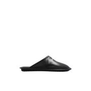 Balenciaga Svarta 'Home' Slides med Vitt Logotyp Black, Herr