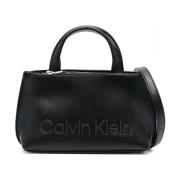 Calvin Klein Stilfull Svart Toteväska för Helgresor Black, Dam