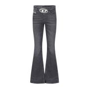 Diesel Svarta Bootcut Jeans för Kvinnor Black, Dam