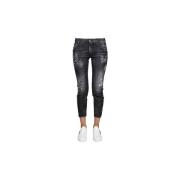 Dsquared2 Trendiga Jennifer Cropped Jeans Black, Dam