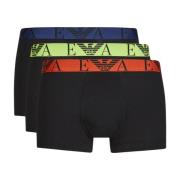 Emporio Armani Cotton Stretch Boxer Tripack - Svart Multicolor, Herr