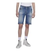 John Richmond Slitna Denim Bermuda Shorts Blue, Herr