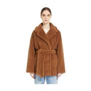 Max Mara Kort ullrock med faux päls effekt Brown, Dam