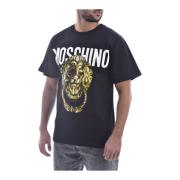 Moschino Bomullst-shirt med Stor Logotyp - Klassisk Black, Herr