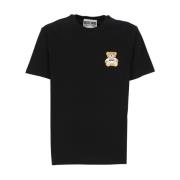 Moschino Svart T-shirt med Teddy Bear Patch Black, Herr
