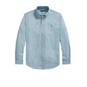 Ralph Lauren Custom Fit Denim Skjorta för Män Blue, Herr