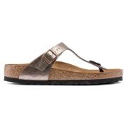 Birkenstock Gizeh BS Metallic Tåremssandal Beige, Dam