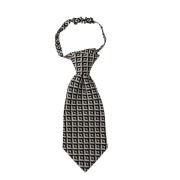 Dolce & Gabbana Svart Vit Geometrisk Siden Justerbar Slips Black, Herr