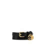 Alexander McQueen Elegant Läderarmband Black, Dam