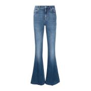 Alexander McQueen Blå Boot-Cut Jeans med Flared Cut Blue, Dam