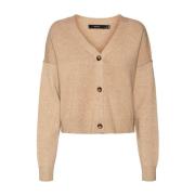 Vero Moda Guld Länk V-ringad Kofta Beige, Dam